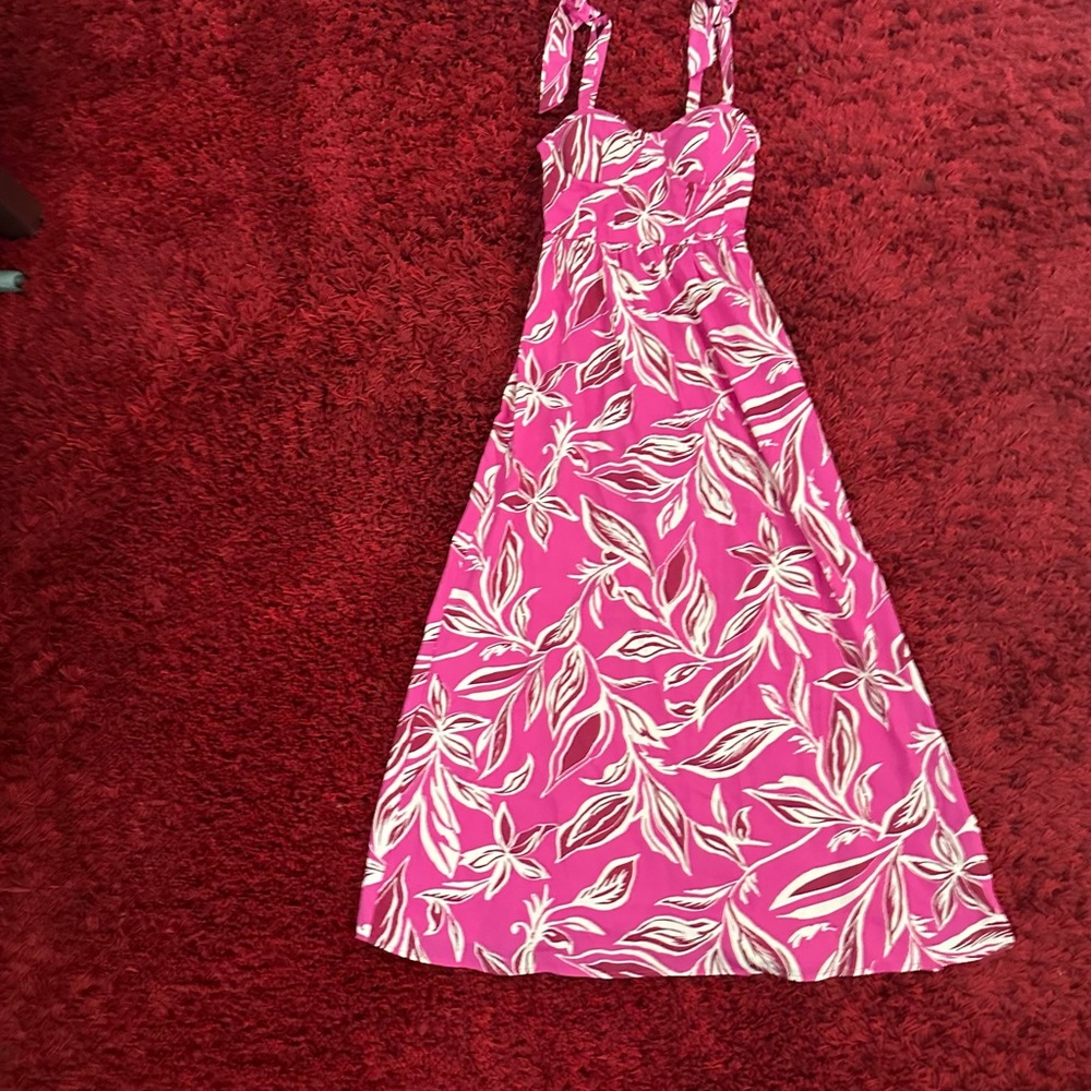 Bright Pink Floral Maxi Sundress